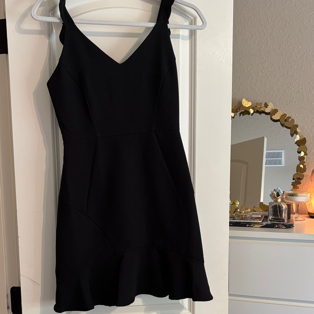 Gianni Bini Black Ruffle Hem Mini Dress